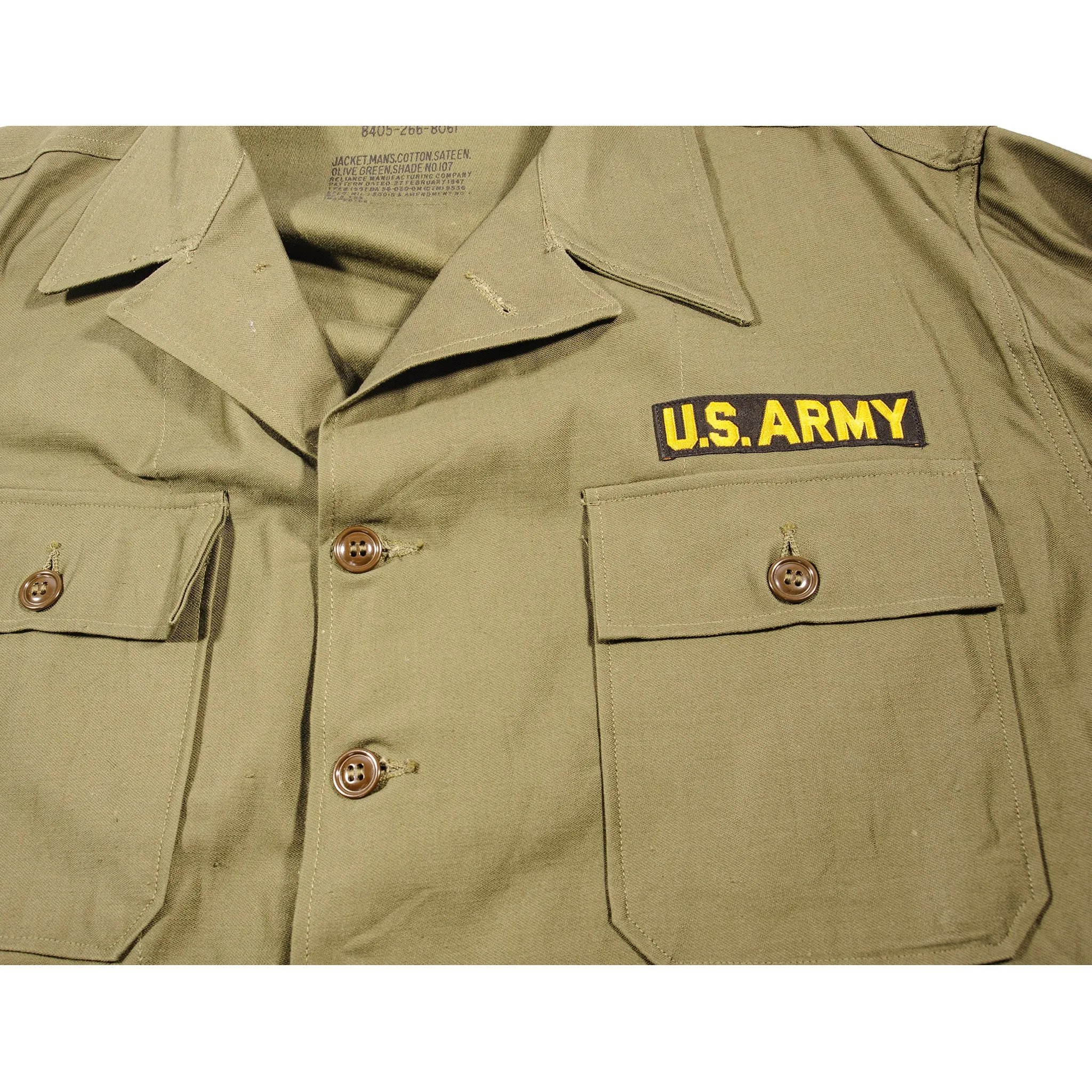 VINTAGE US ARMY UTILITY JACKET 1957 VIETNAM WAR SIZE LARGE