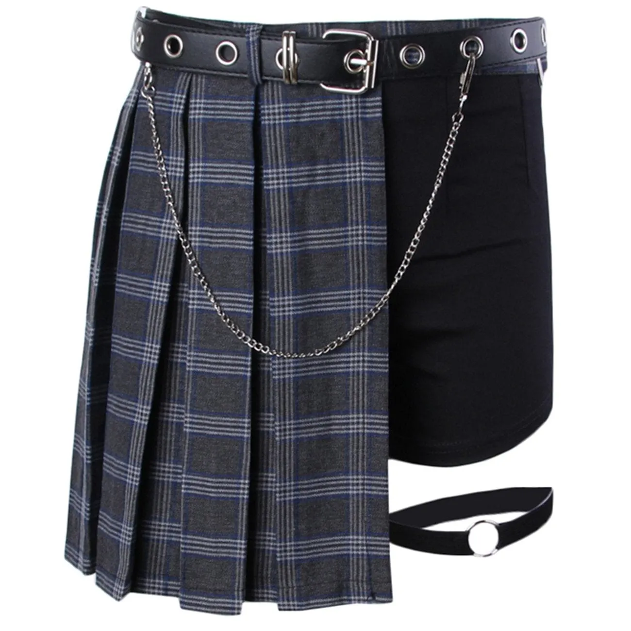 WLS Chain Decoration Irregular Skirt