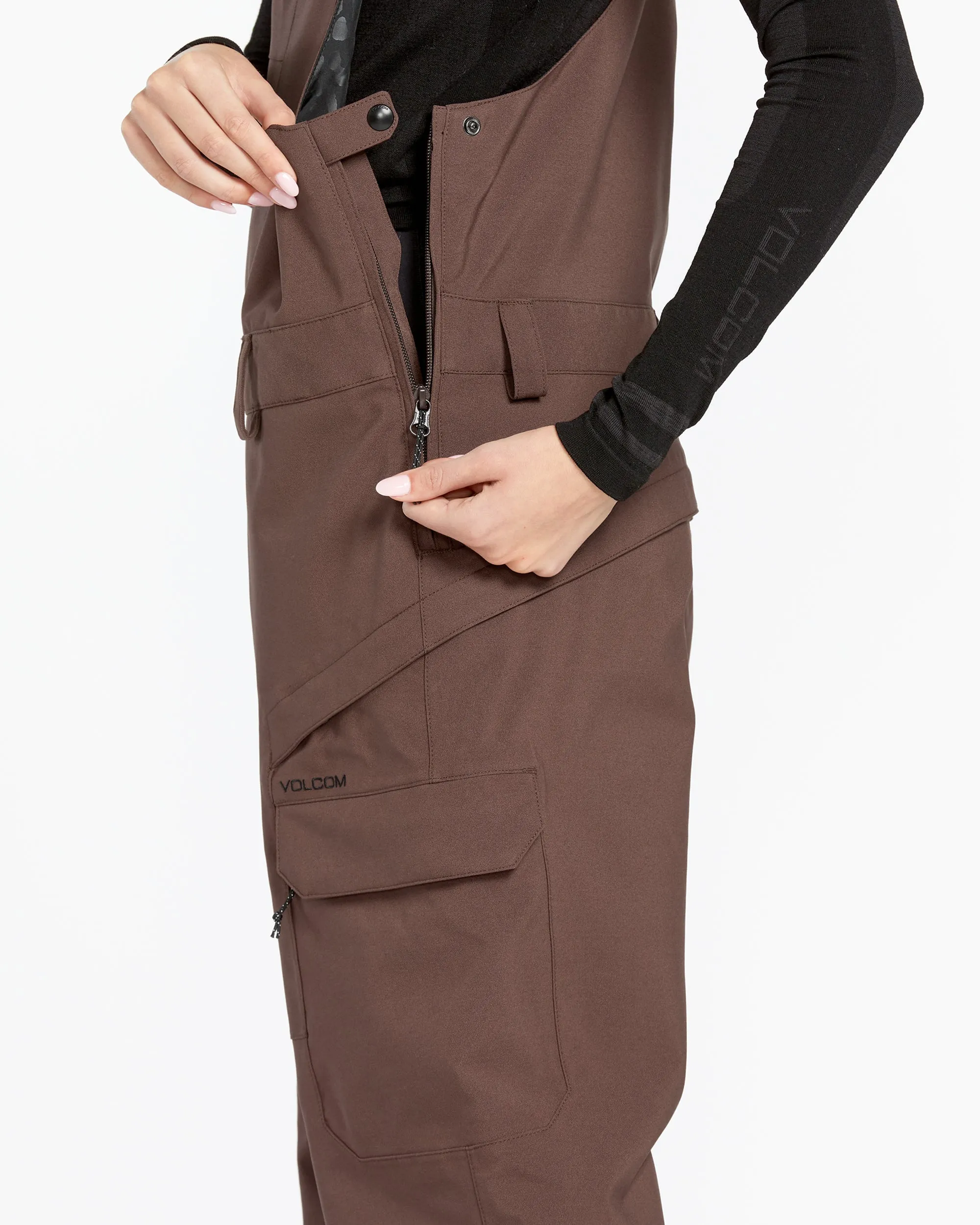 Womens Creston 3D Stretch Bib Overalls - Mahogany