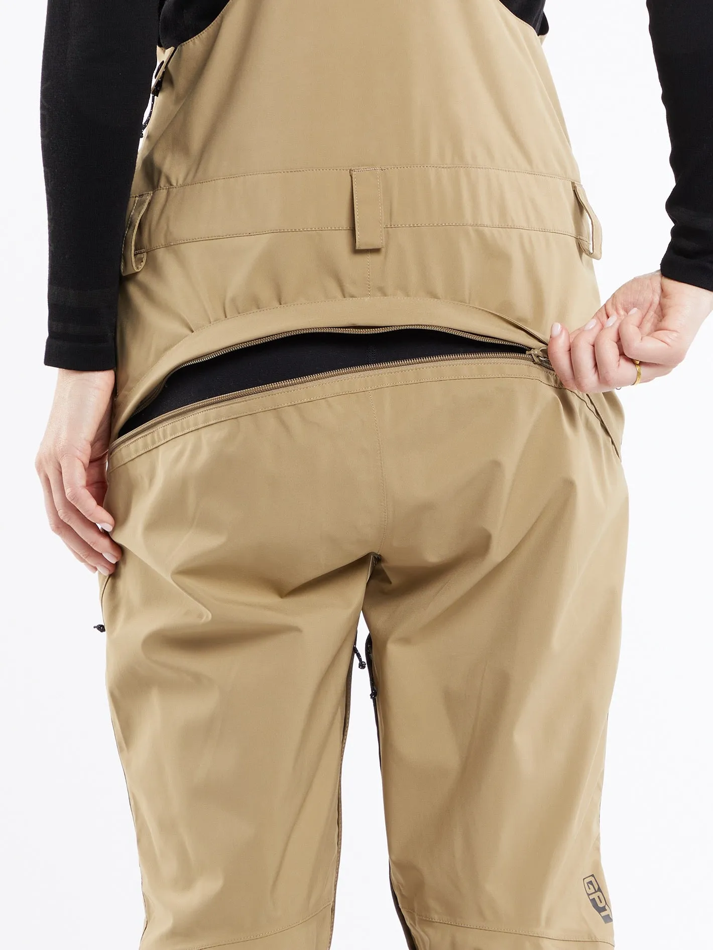 Womens Elm Stretch Gore Bib Overalls - Dark Khaki