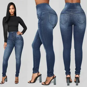 Women's High Waist  Slim Jeans