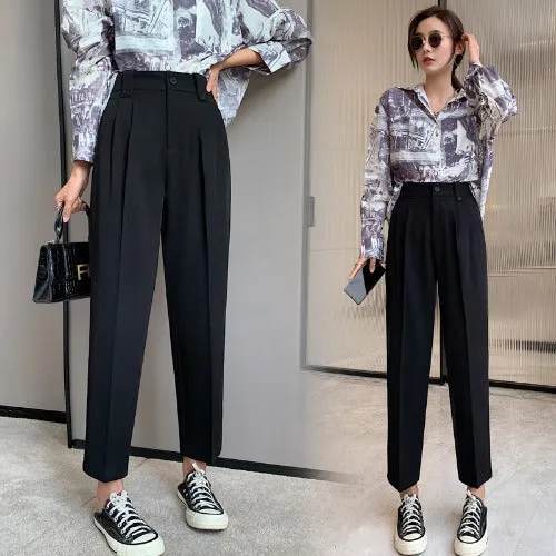 Women's High Waist Straight Pants